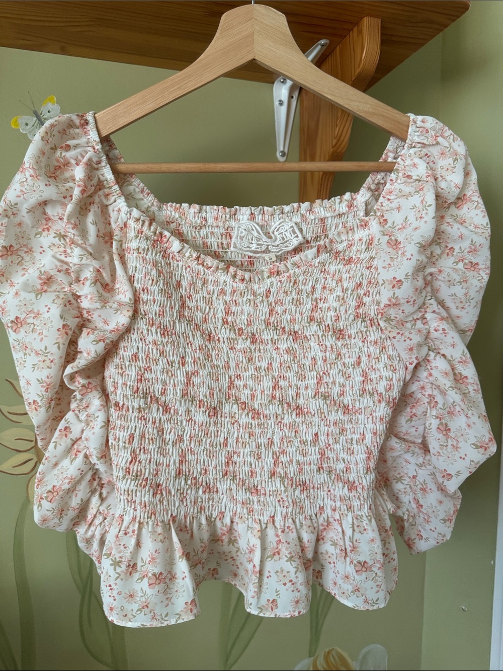 Pink Ruched Floral Top